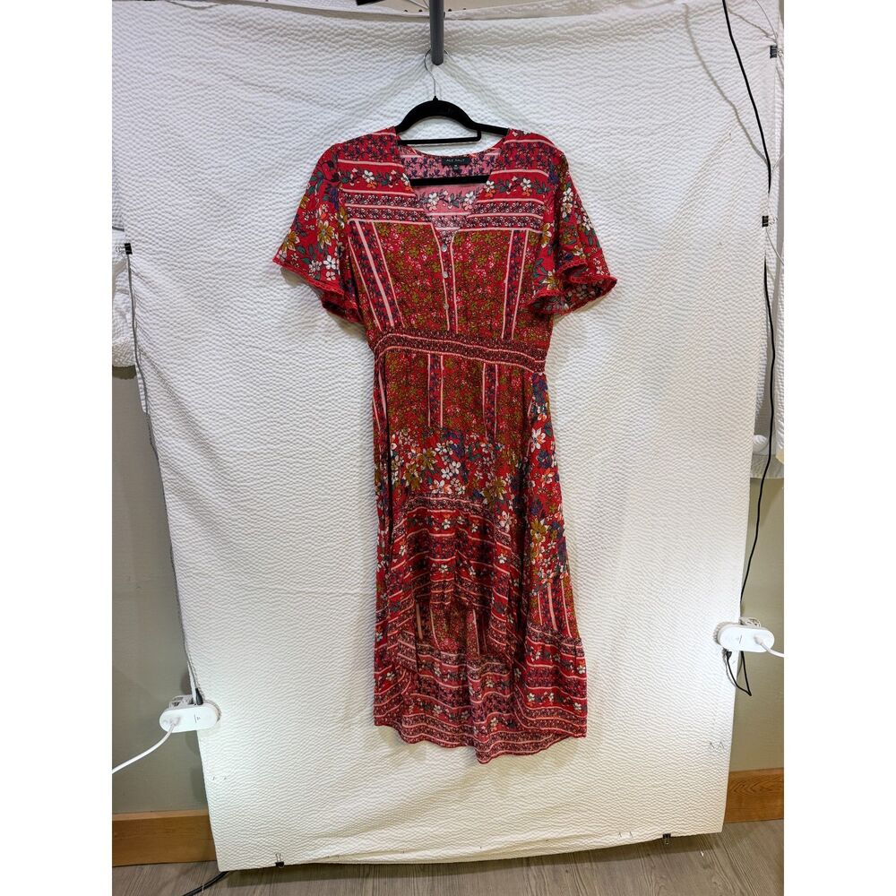 Aly Daly Boho V-Neck High/Low Dress